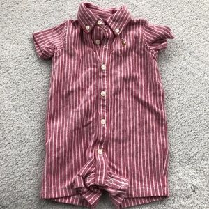 Polo by Ralph Lauren red linen onsie 3 m